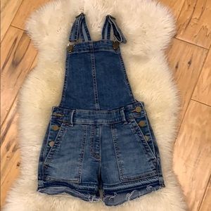 Crewcuts denim short overalls